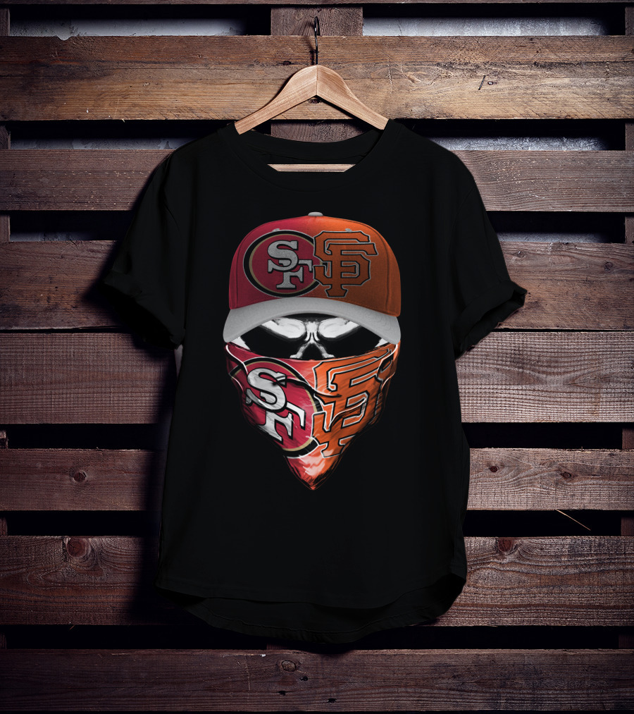 San Francisco Sports Team Logos Skull Cap And Bandana T-Shirt