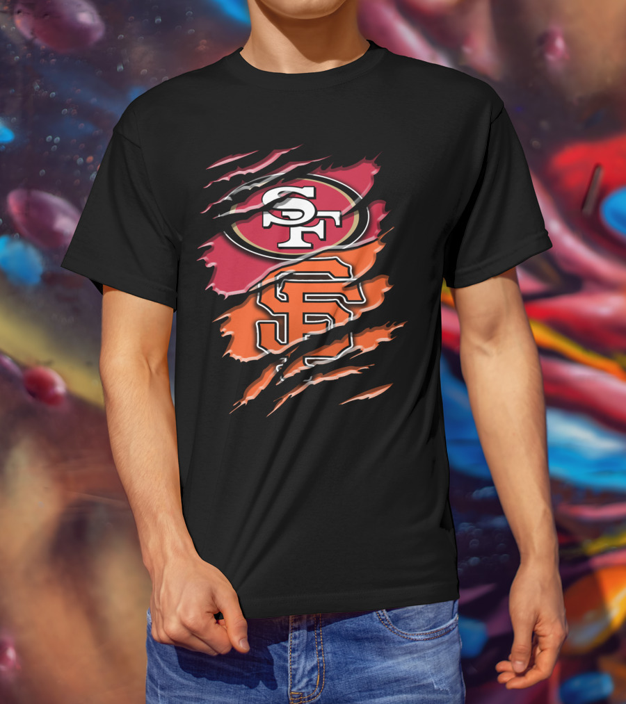 San Francisco 49ers Giants Ripped T-Shirt