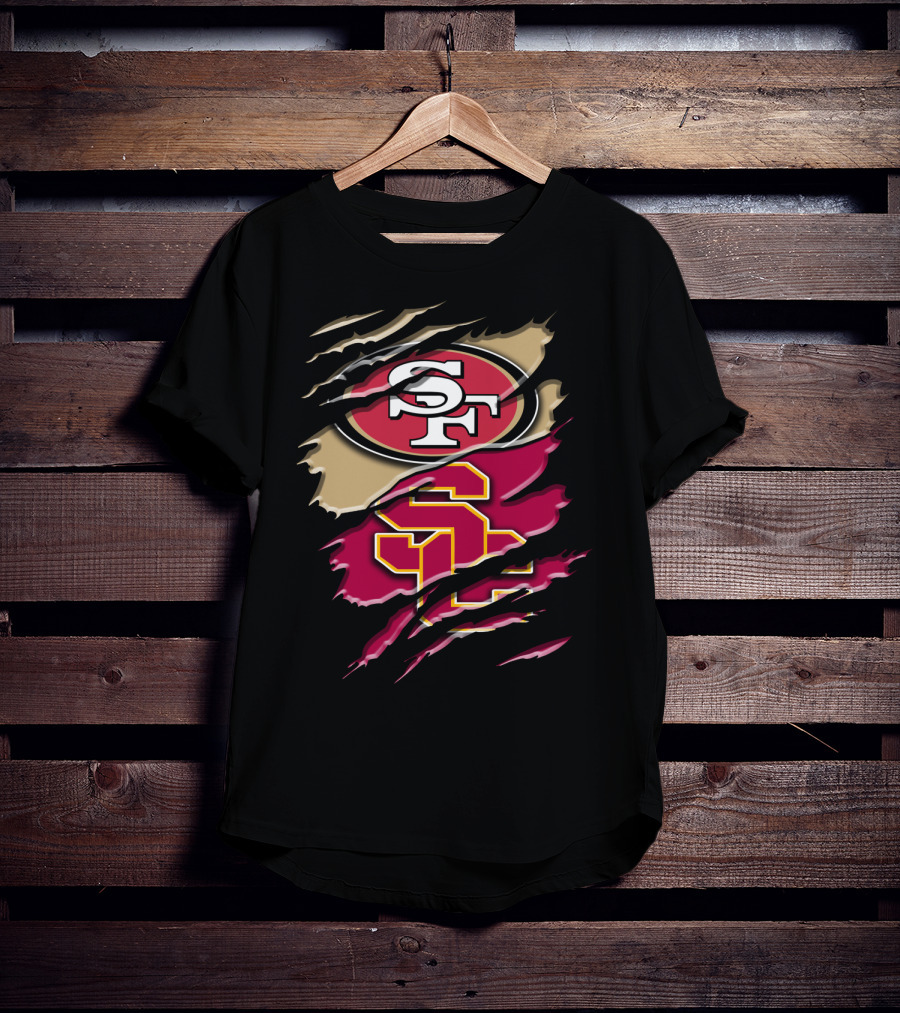 San Francisco 49ers USC Trojans Chest Rip T-Shirt