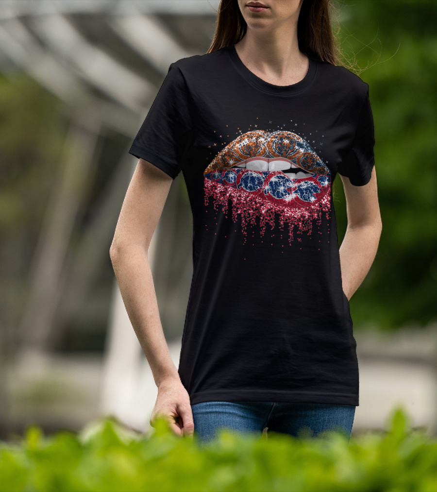 Cincinnati Bengals Patriots Dripping Lip Art Nfl Couture Style T-Shirt