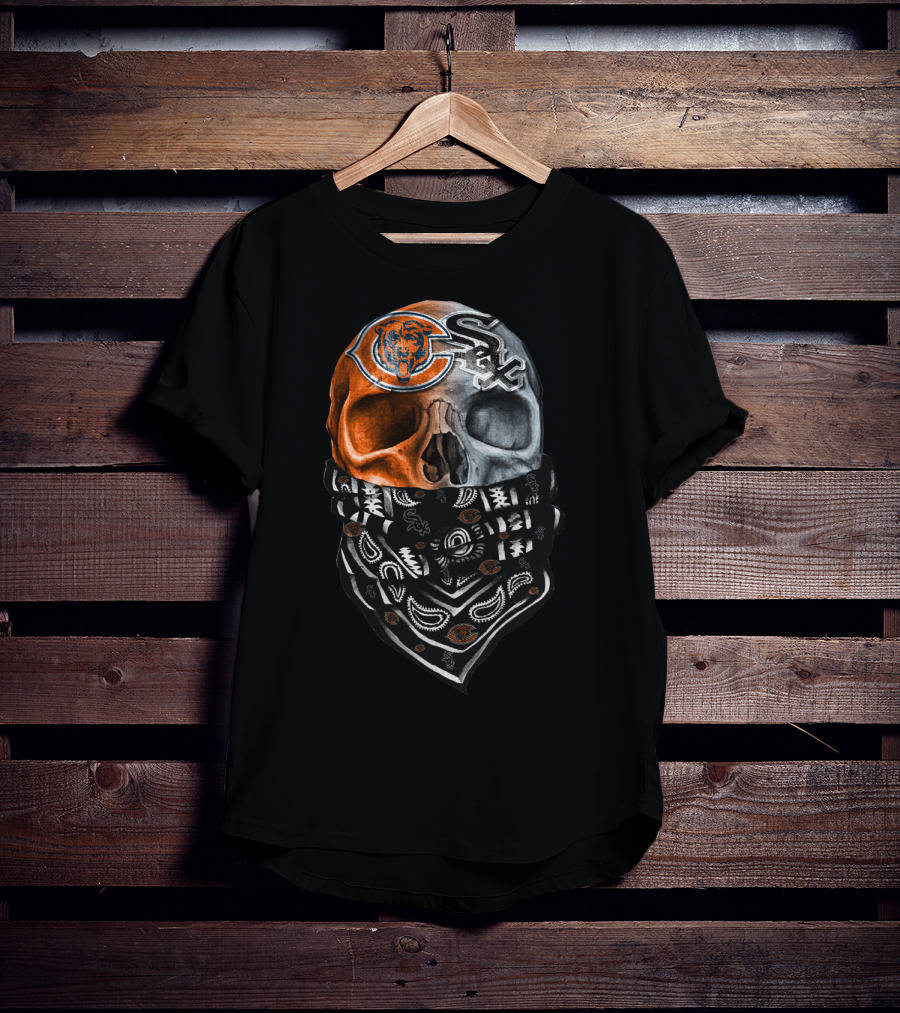 Chicago Bears Chicago White Sox Skull Bandana T-Shirt