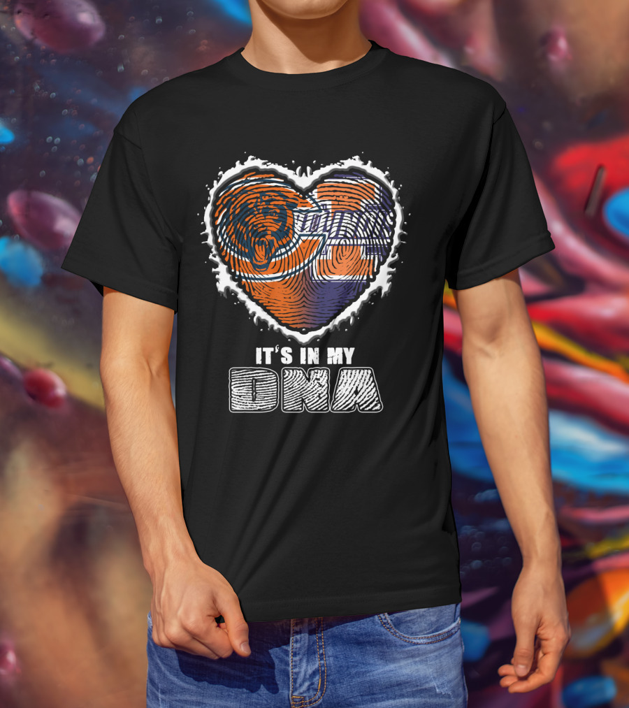Chicago Bears It's In My Dna Heart Fingerprint T-Shirt