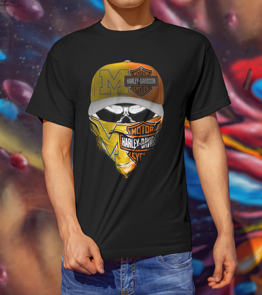 M Harley Davidson Motor Cycles Skull Mask T-Shirt