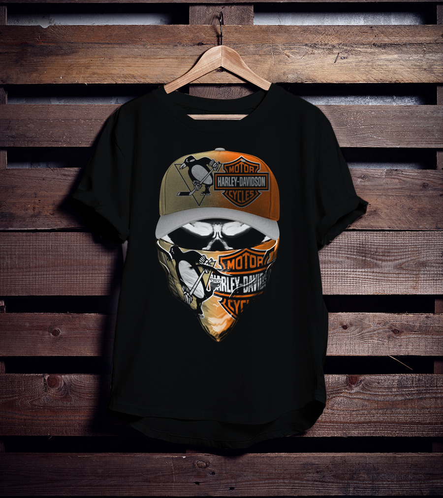 Pittsburgh Penguins Harley Davidson Motorcycles T-Shirt