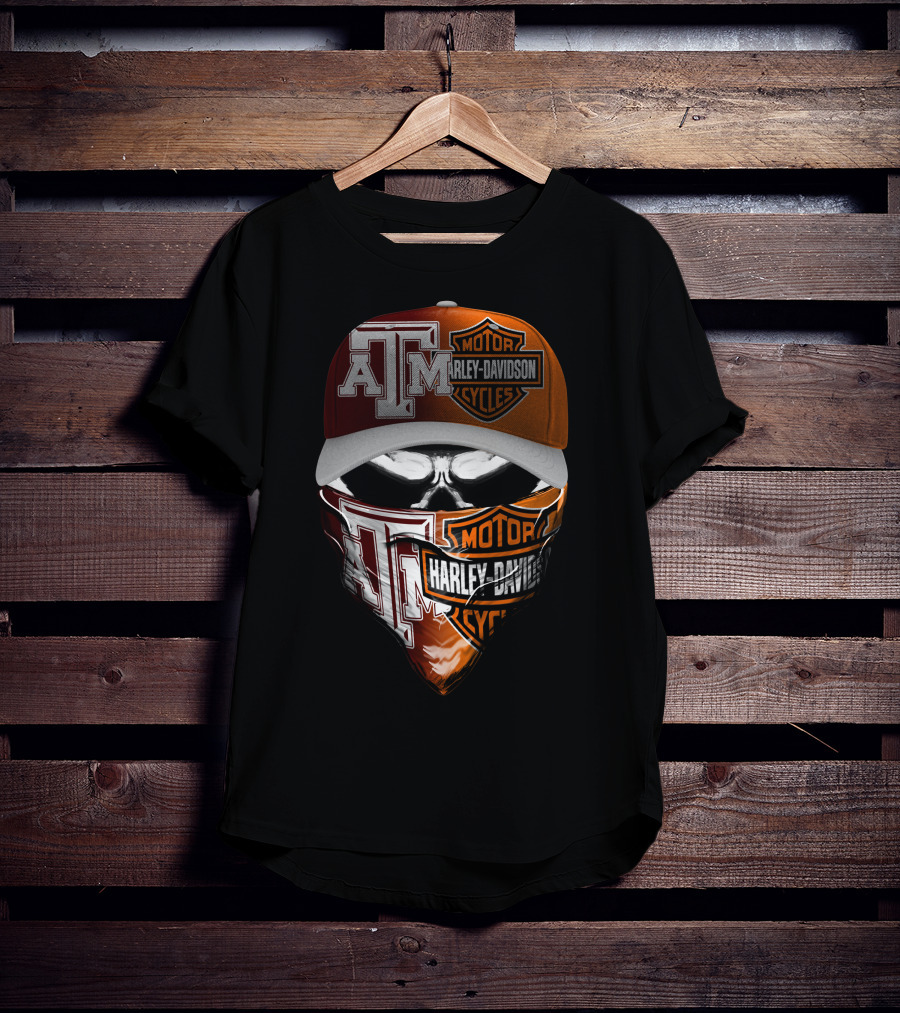 Texas A&M Harley Davidson Bandana And Cap T-Shirt