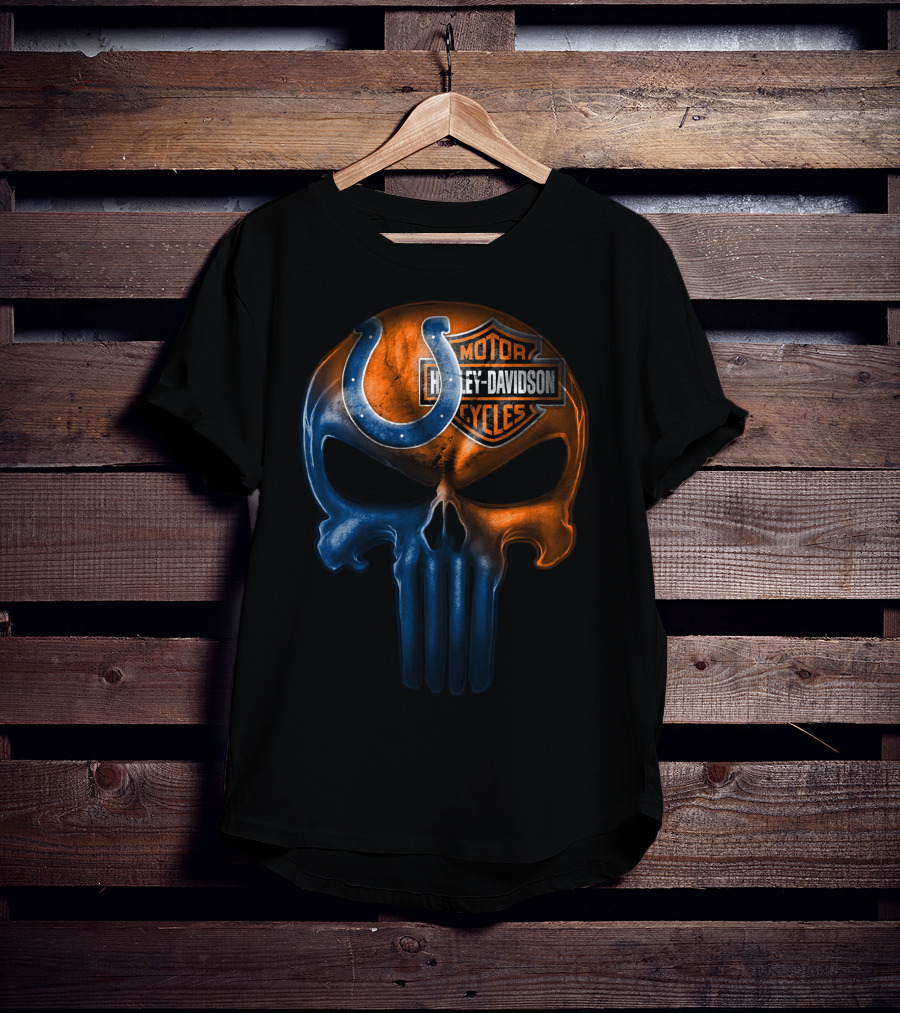 Harley Davidson Indianapolis Colts Skull T-Shirt