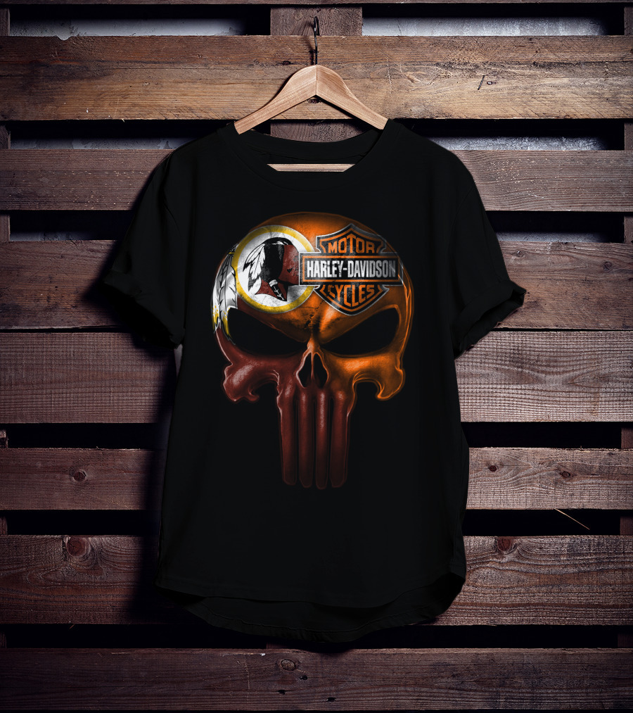 Harley Davidson Washington Football Crossover Skull T-Shirt