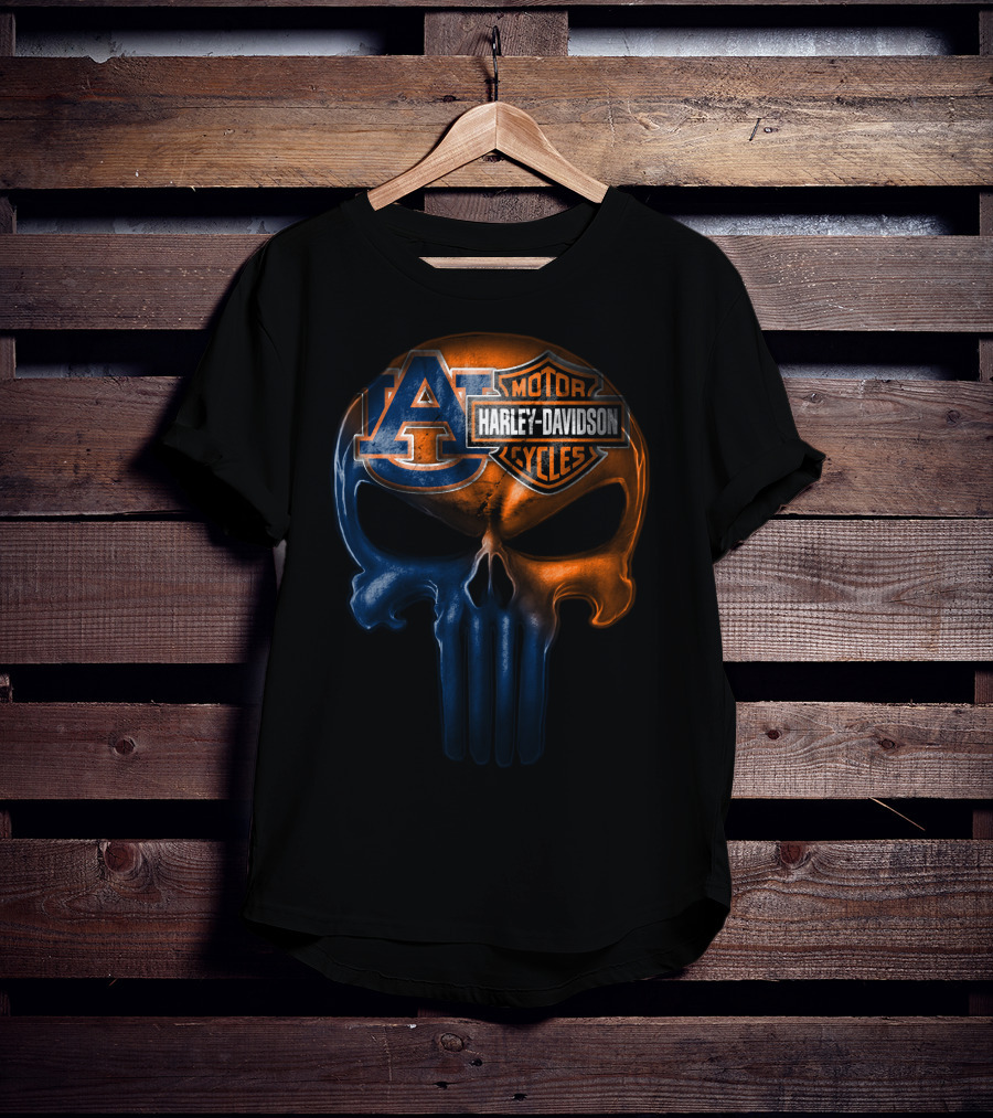 Auburn Tigers Harley Davidson Skull 03Ahl T-Shirt