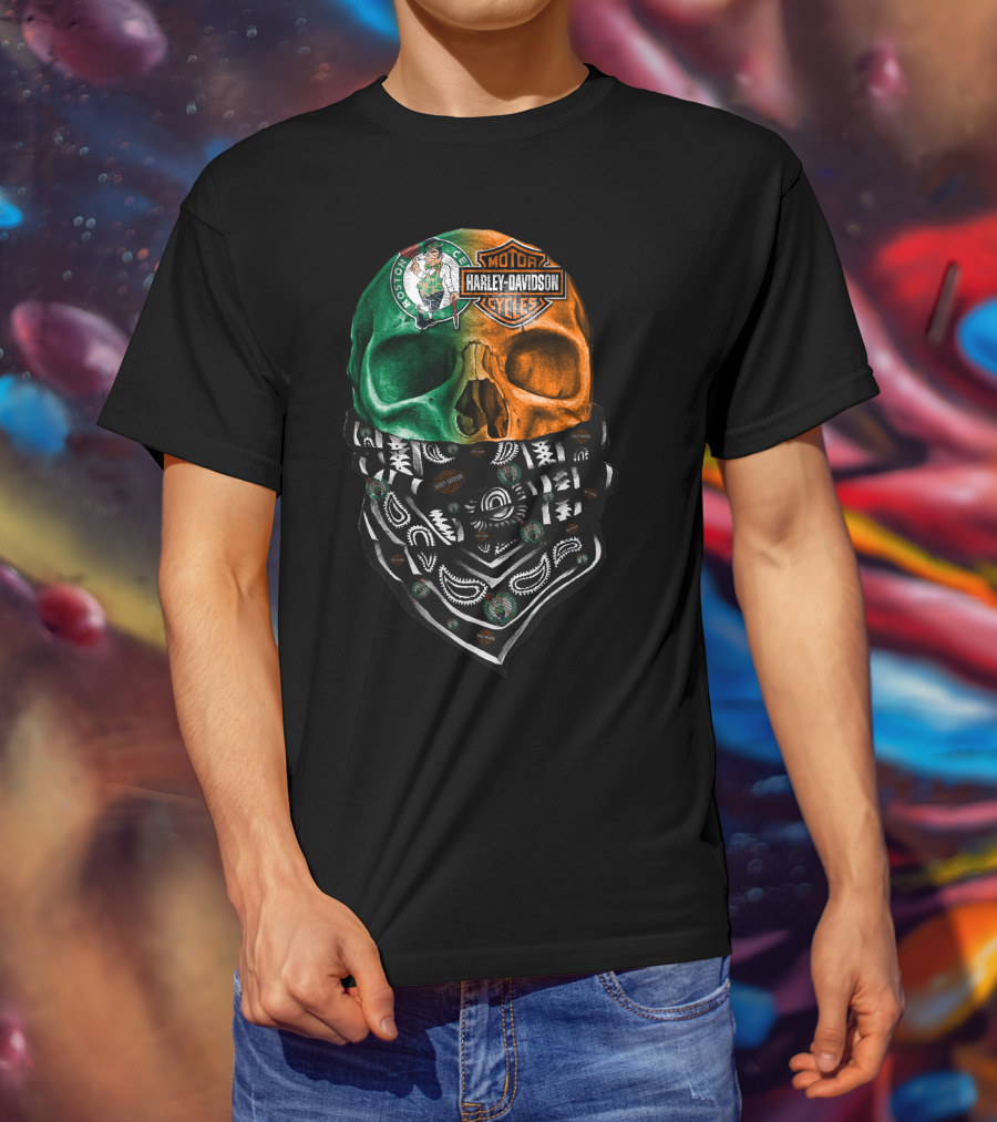 Harley Davidson Celtics Skull Bandana T-Shirt