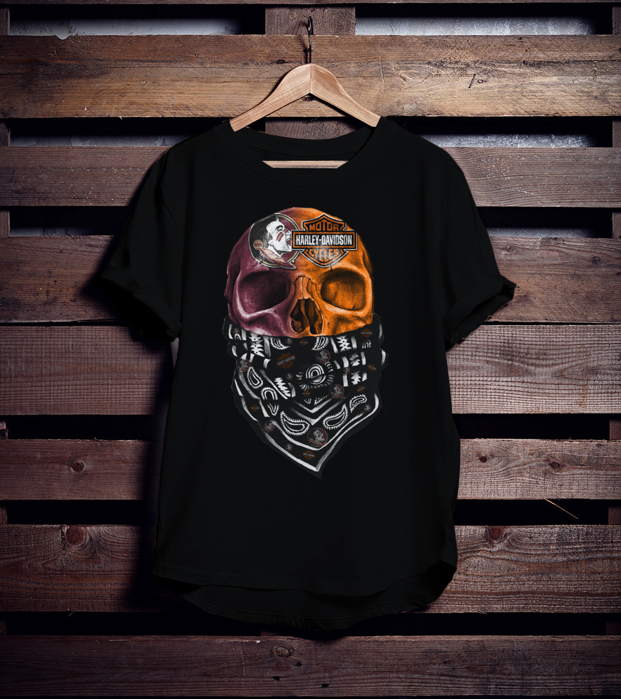 Harley Davidson Florida Seminoles Skull Bandana T-Shirt