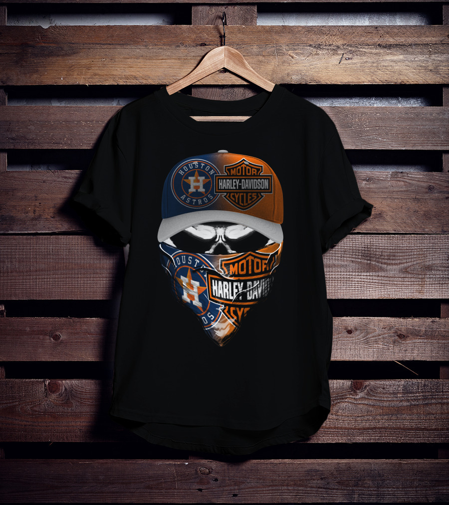 Houston Astros Harley Davidson Motorcycles T-Shirt
