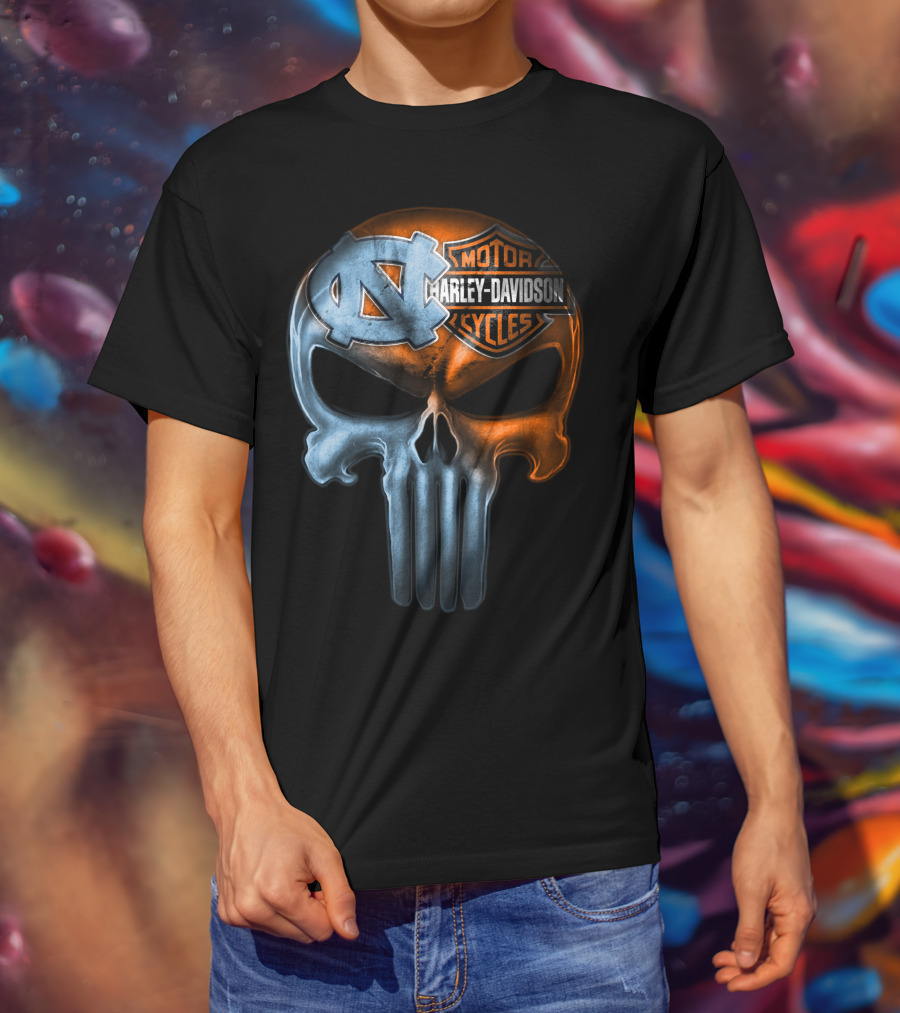 North Carolina Harley Davidson Punisher Skull T-Shirt