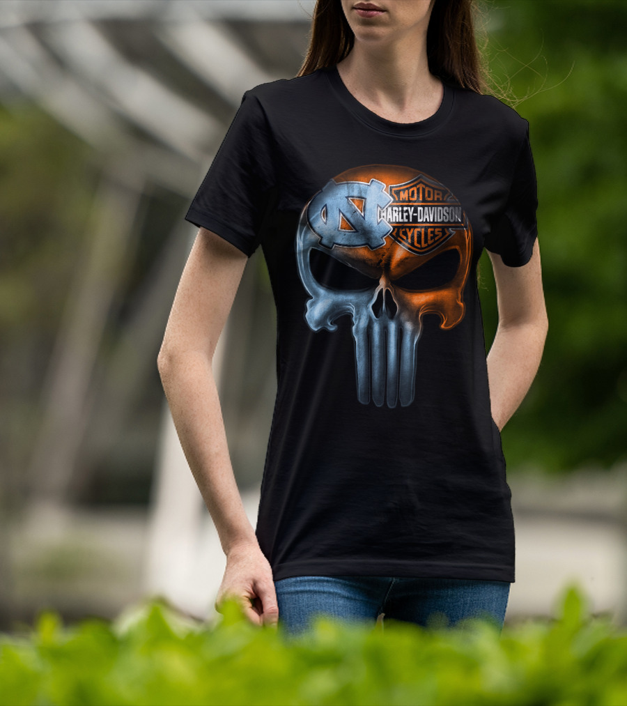 North Carolina Harley Davidson Punisher Skull T-Shirt