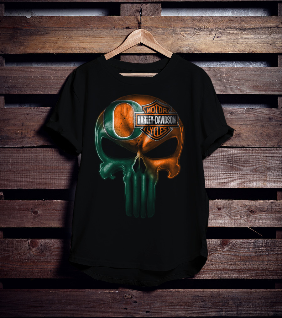 Oregon Harley Davidson Punisher Skull 35Ahl T-Shirt