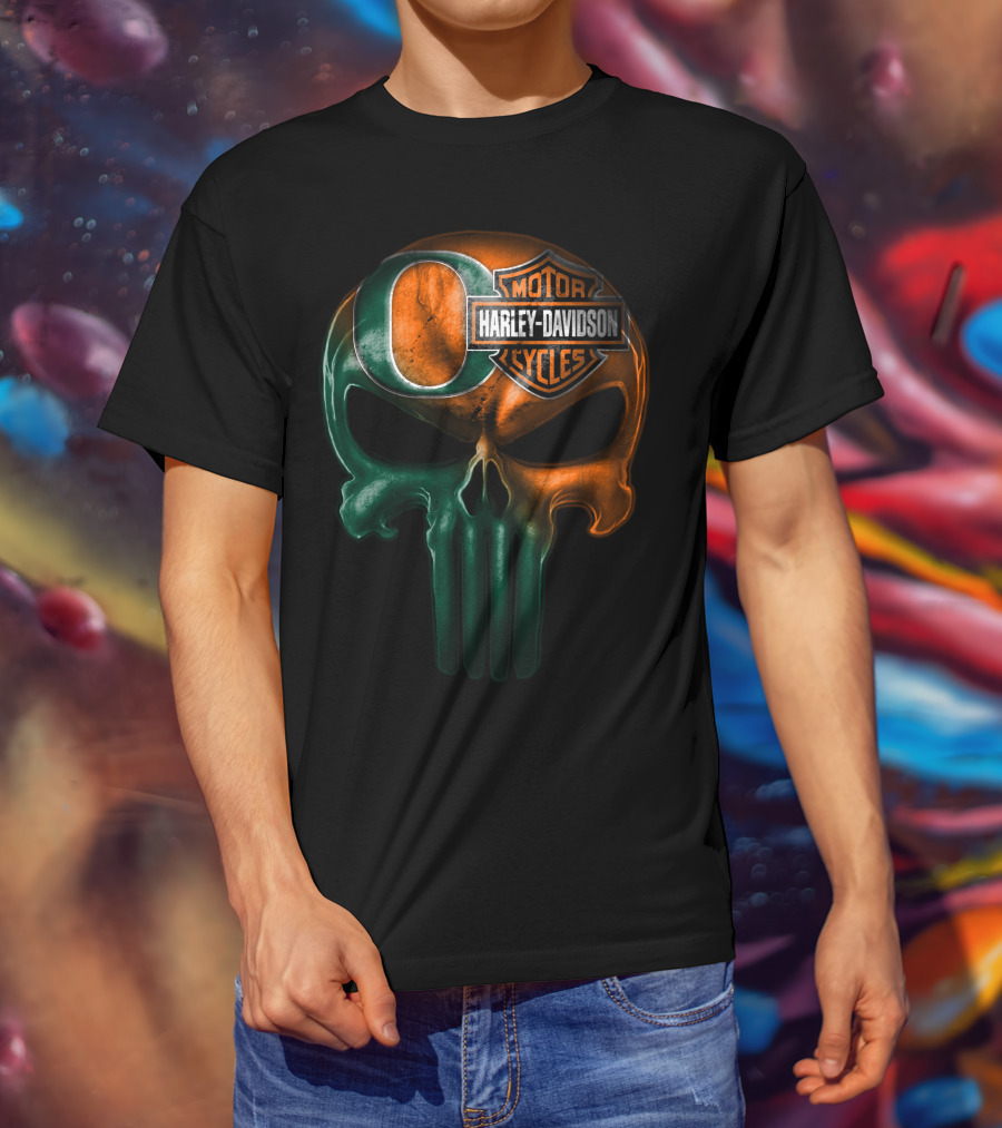 Oregon Harley Davidson Punisher Skull 35Ahl T-Shirt