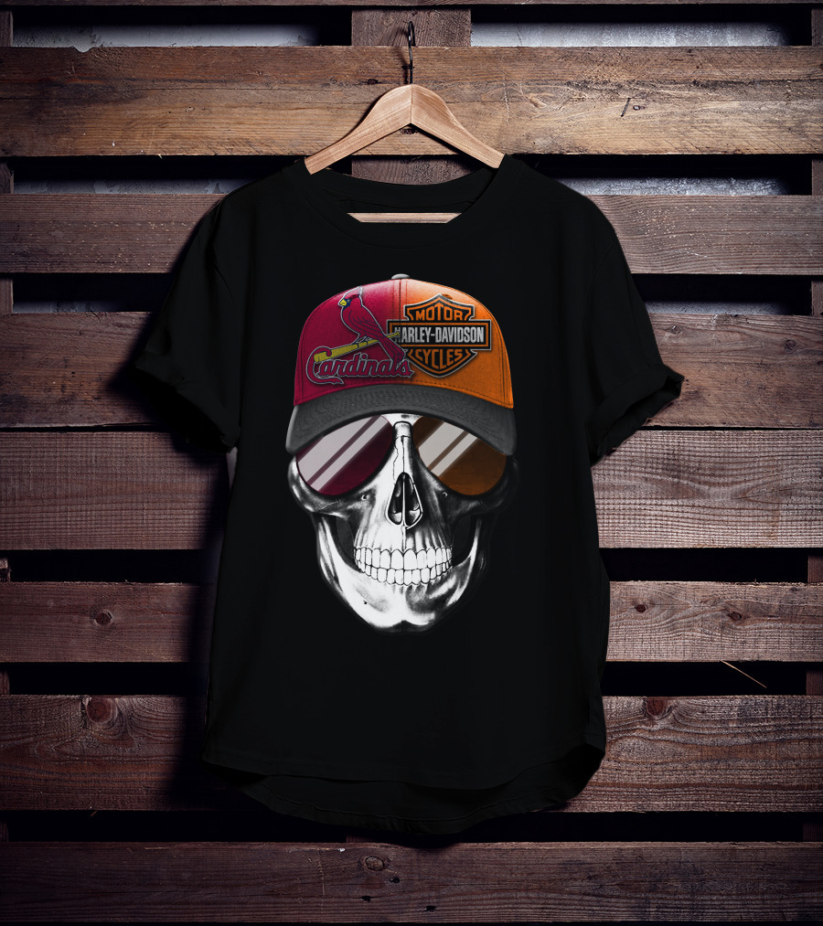 Cardinals Harley Davidson Skull 38Ahl T-Shirt