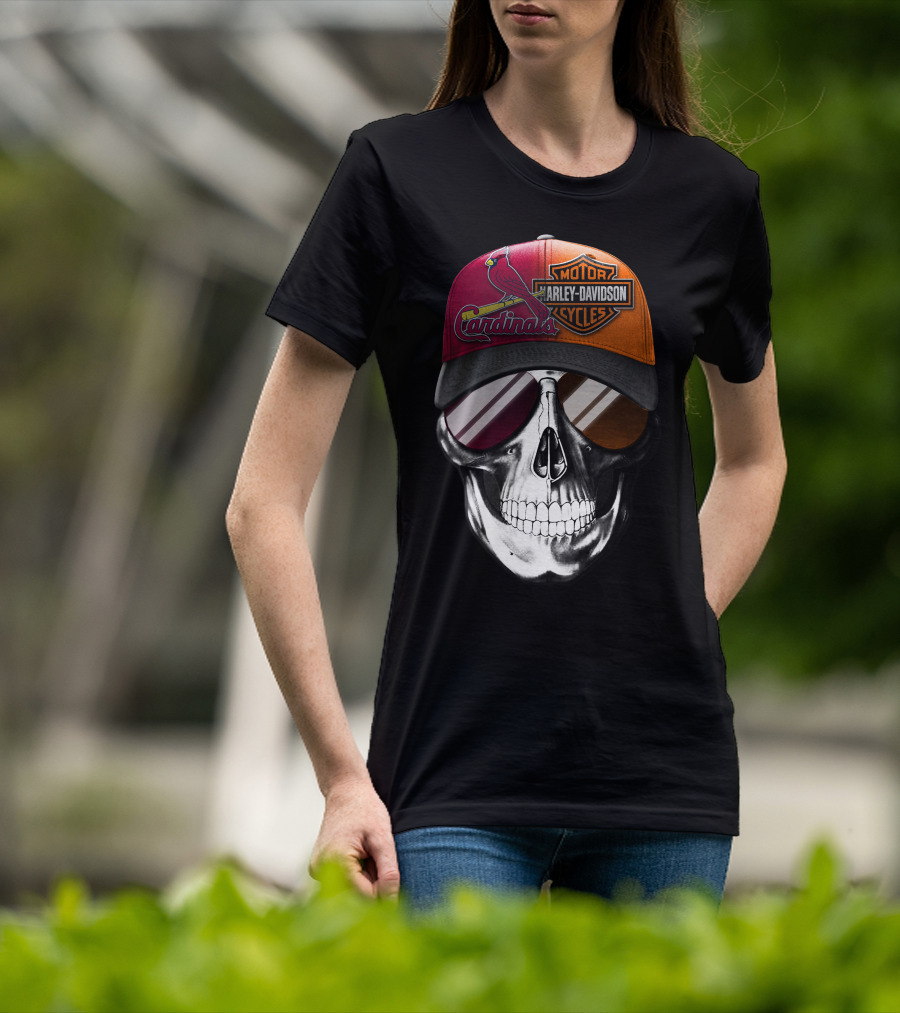 Cardinals Harley Davidson Skull 38Ahl T-Shirt