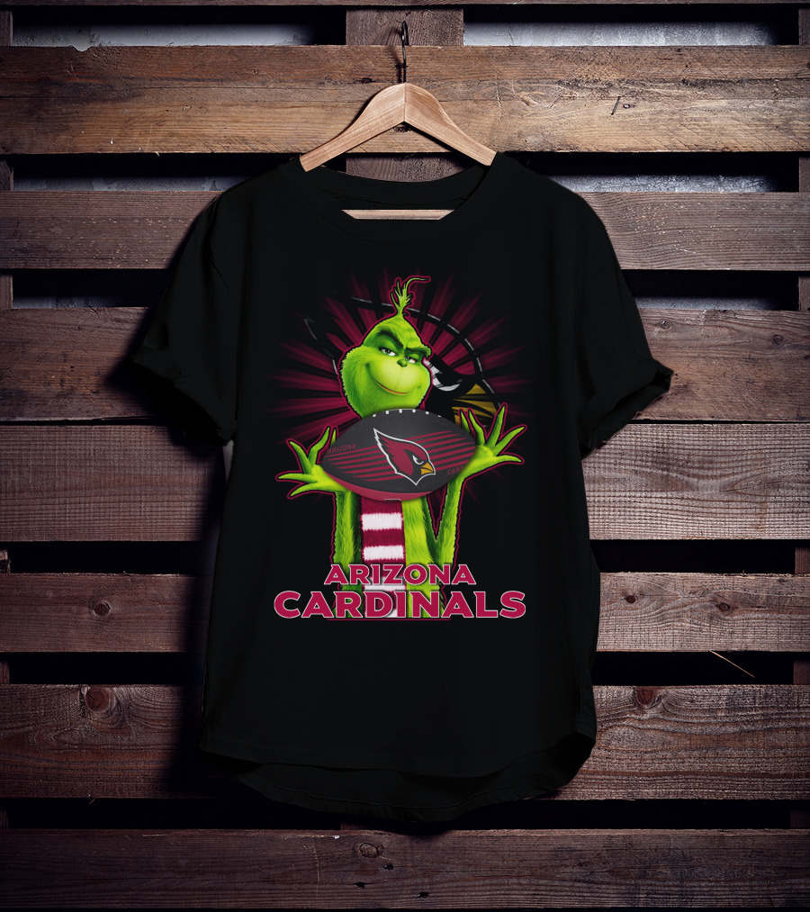Grinch Holding Arizona Cardinals Football T-Shirt