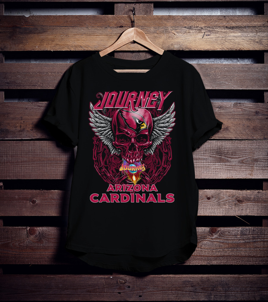 Journey Arizona Cardinals Skull Wings Chain T-Shirt