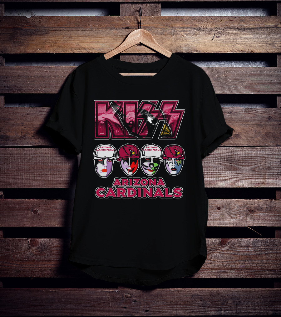 Kiss Arizona Cardinals Rock Band Face Paint Helmet T-Shirt