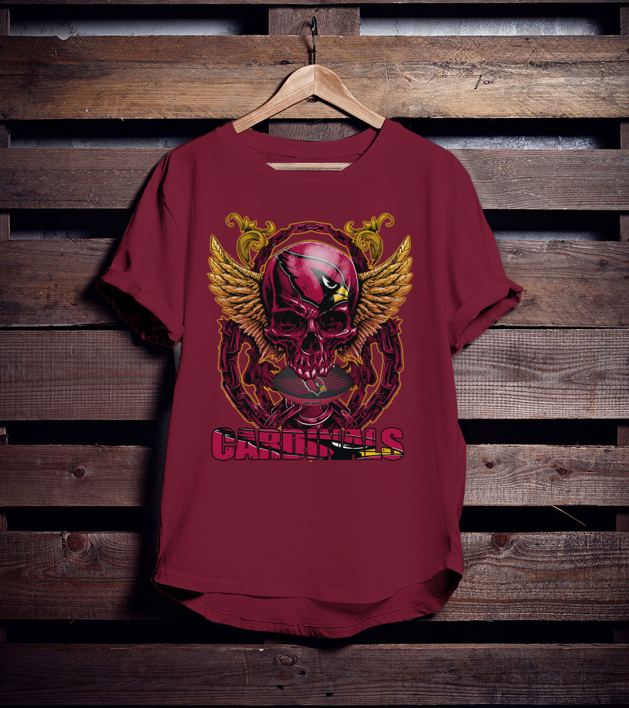 Arizona Cardinals Skullfb Winged Helmet Edition T-Shirt