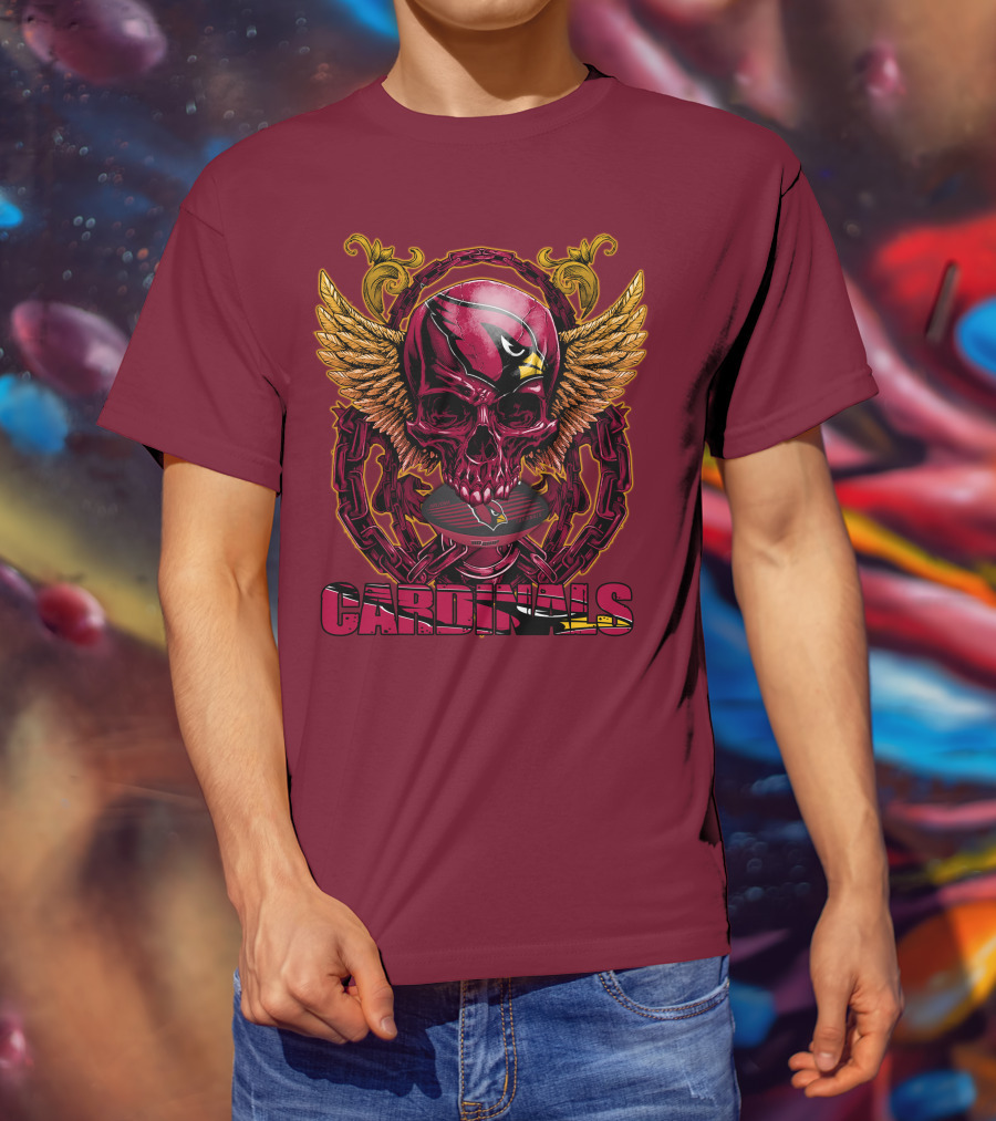 Arizona Cardinals Skullfb Winged Helmet Edition T-Shirt