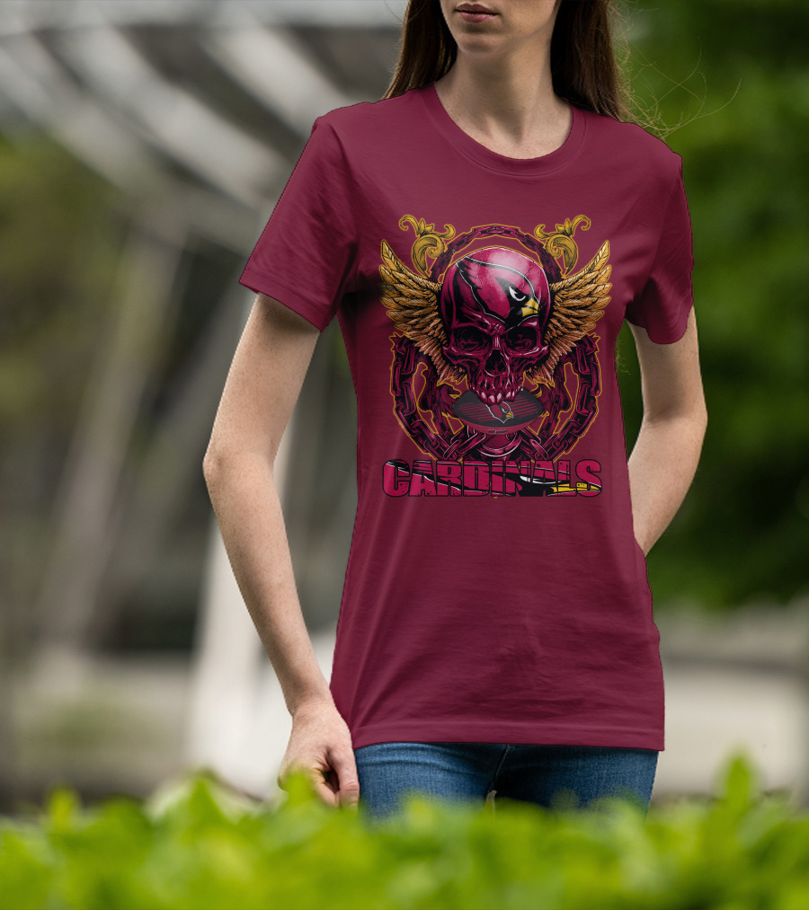 Arizona Cardinals Skullfb Winged Helmet Edition T-Shirt