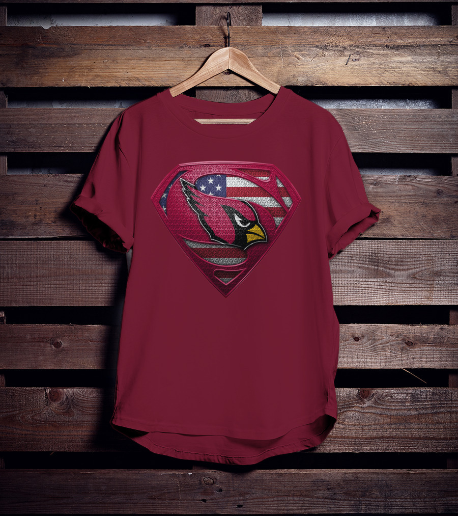 Arizona Cardinals Superman American Flag T-Shirt
