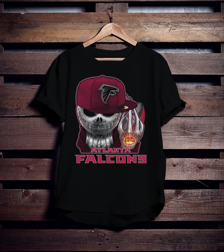 Jackskull Atlanta Falcons Halloween Football Skull T-Shirt