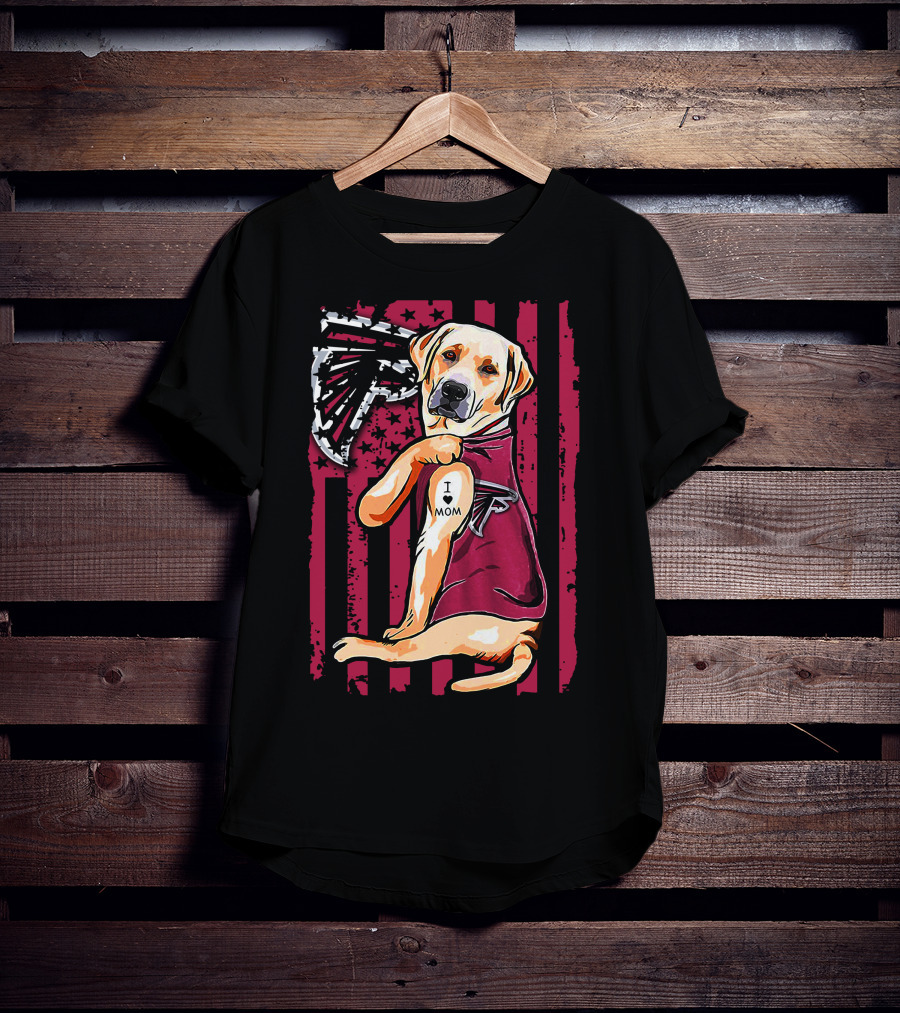 Labrador Retriever I Love Mom Atlanta Falcons Fan Decor T-Shirt