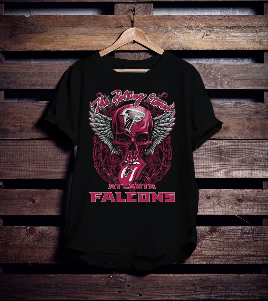 The Rolling Stones Atlanta Falcons Skull With Wings And Tongue T-Shirt