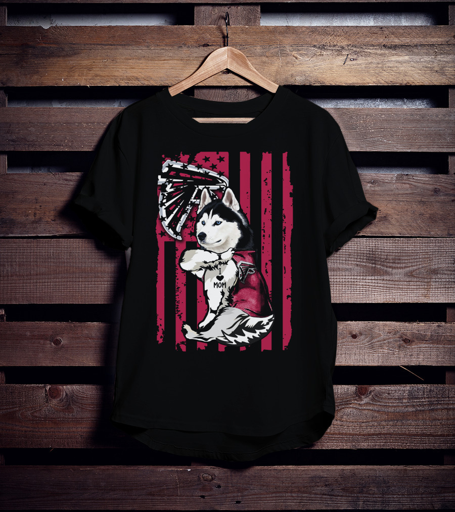 Siberian Husky Mom Atlanta Falcons T-Shirt