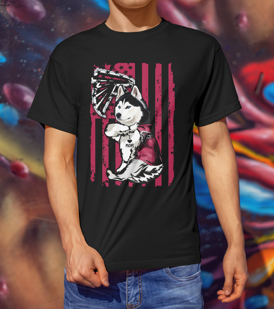 Siberian Husky Mom Atlanta Falcons T-Shirt
