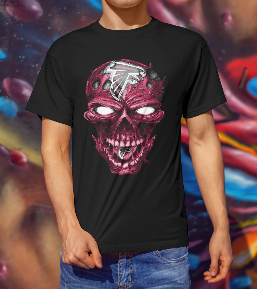 Skull Atlanta Falcons Logo Halloween T-Shirt