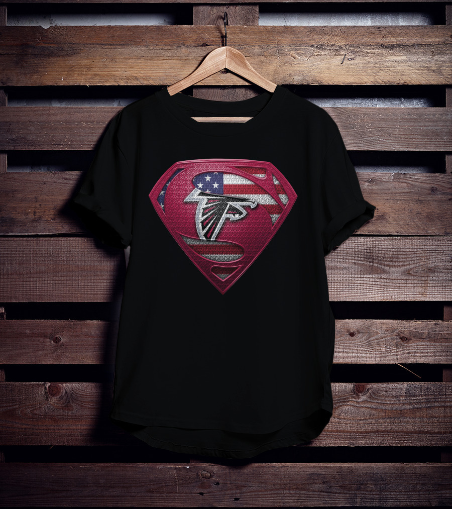 Atlanta Falcons Superman Logo American Flag T-Shirt