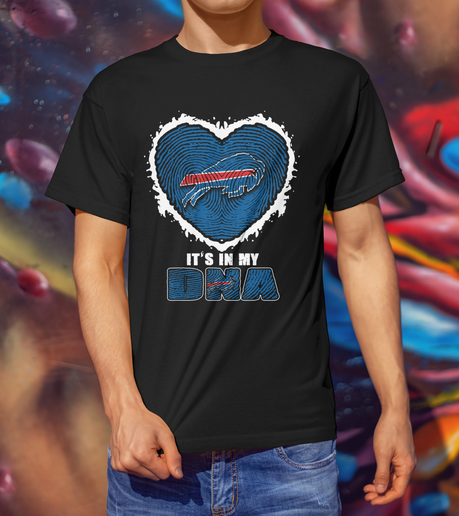 Buffalo Bills It's In My DNA Heart Fingerprint T-Shirt