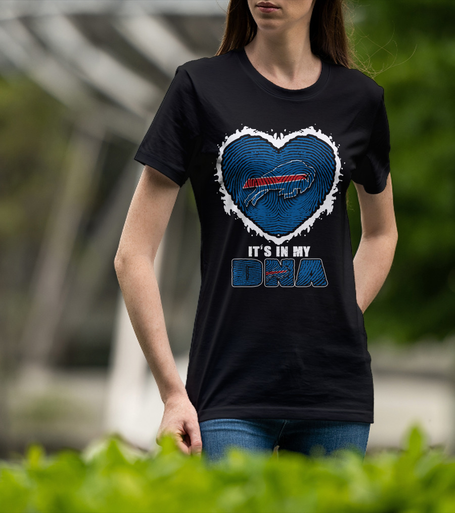 Buffalo Bills It's In My DNA Heart Fingerprint T-Shirt