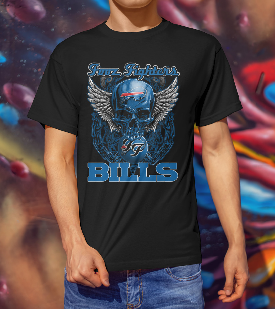 Foo Fighters Buffalo Bills Skull Wings 47 T-Shirt