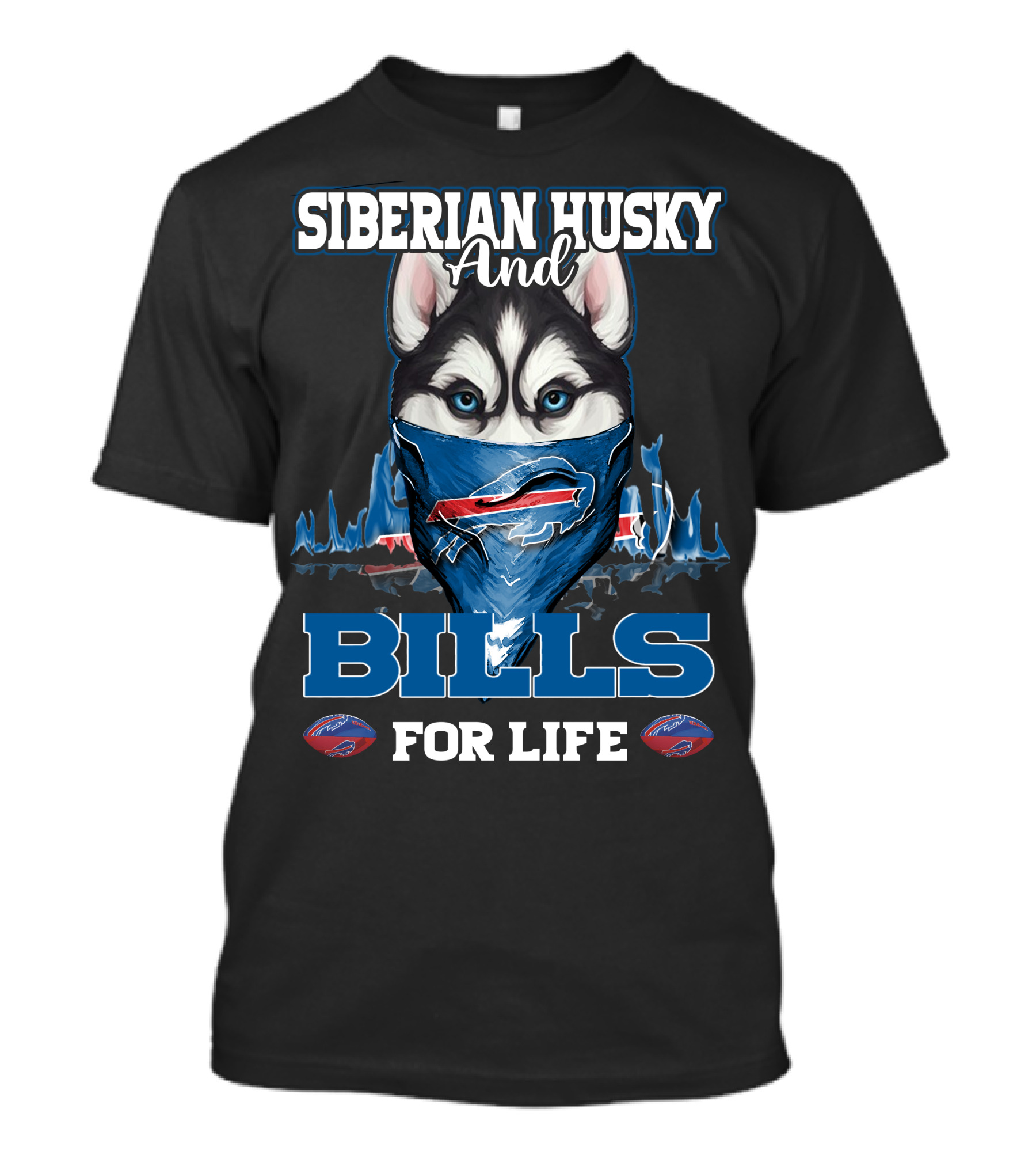 Siberian Husky And Bills For Life Buffalo T-Shirt