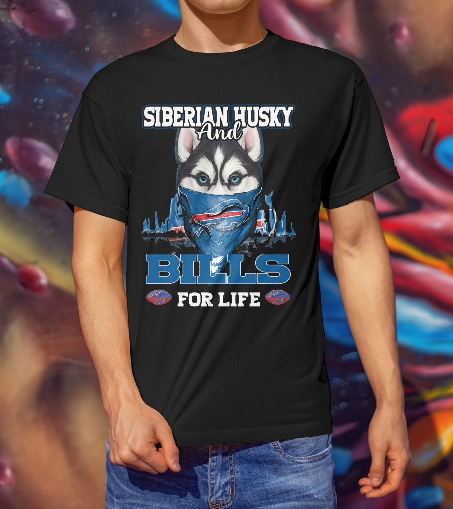 Siberian Husky And Bills For Life Buffalo T-Shirt