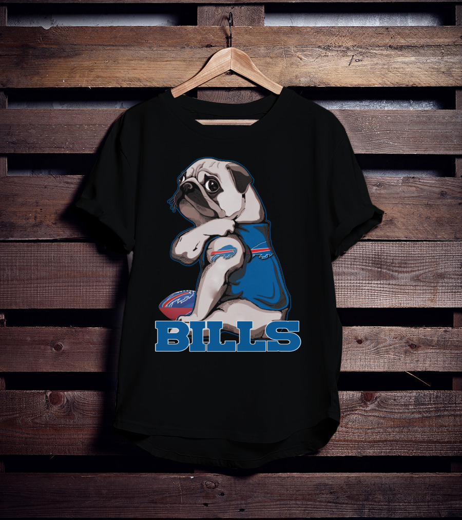 Pug Bills Buffalo Bills Football Team Fan T-Shirt