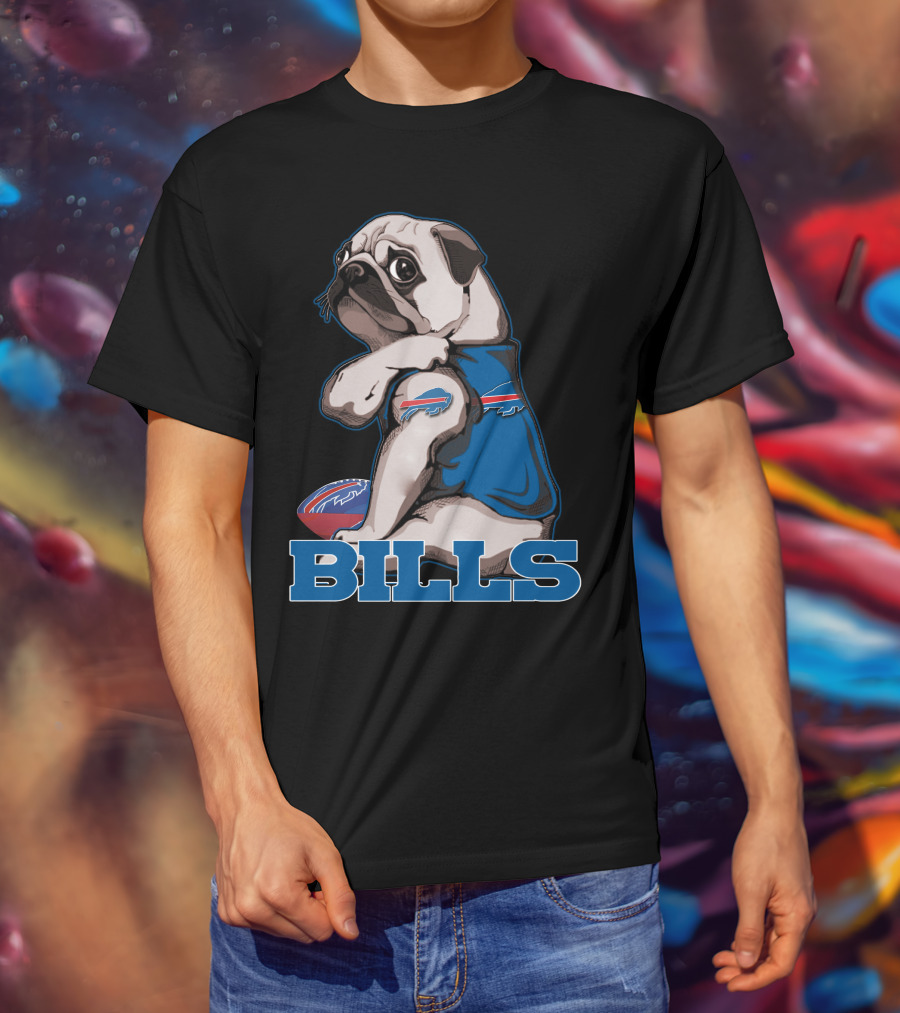 Pug Bills Buffalo Bills Football Team Fan T-Shirt