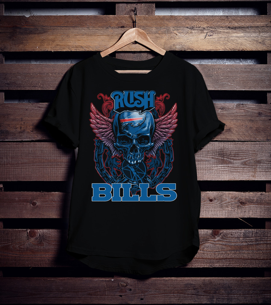Rush Buffalo Bills Skull Wings T-Shirt