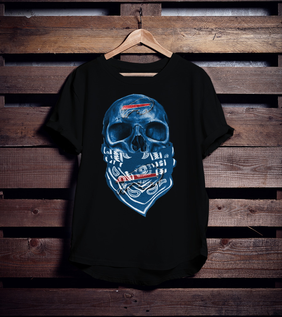 Buffalo Bills Skull Blue Bandana T-Shirt