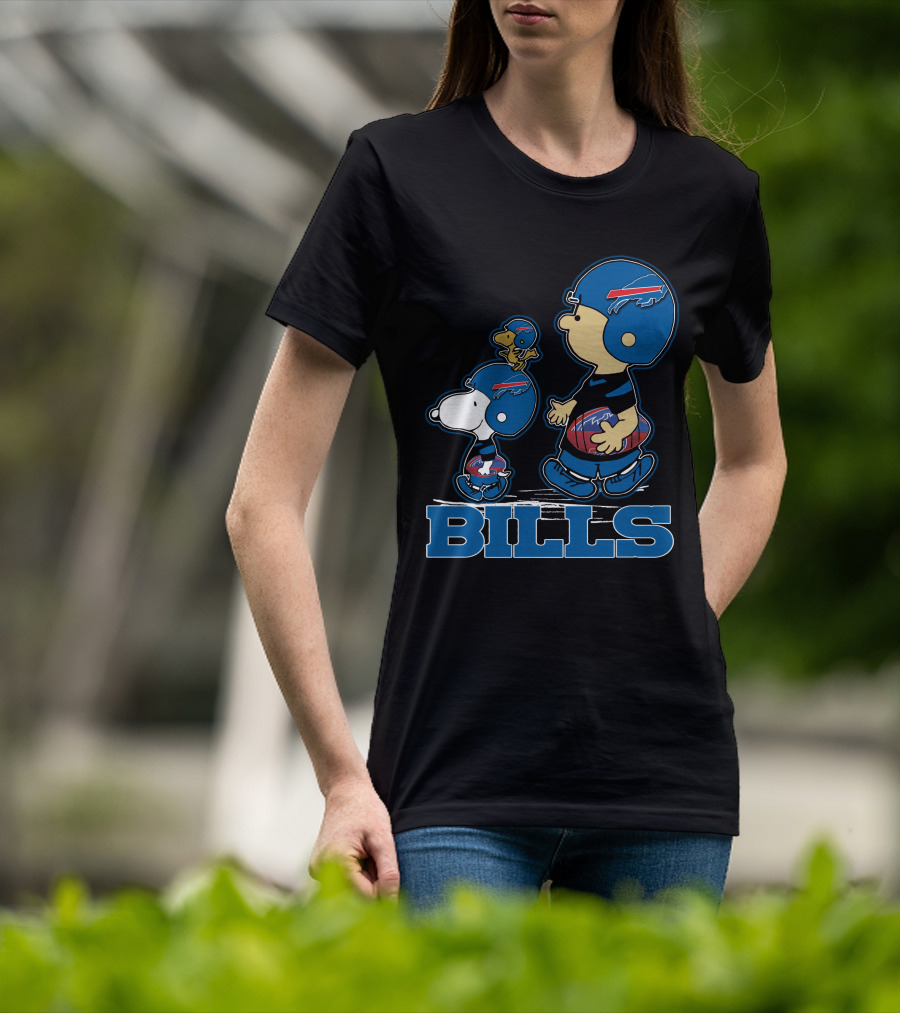 Bills Snpfootball Buffalo Peanuts Characters T-Shirt