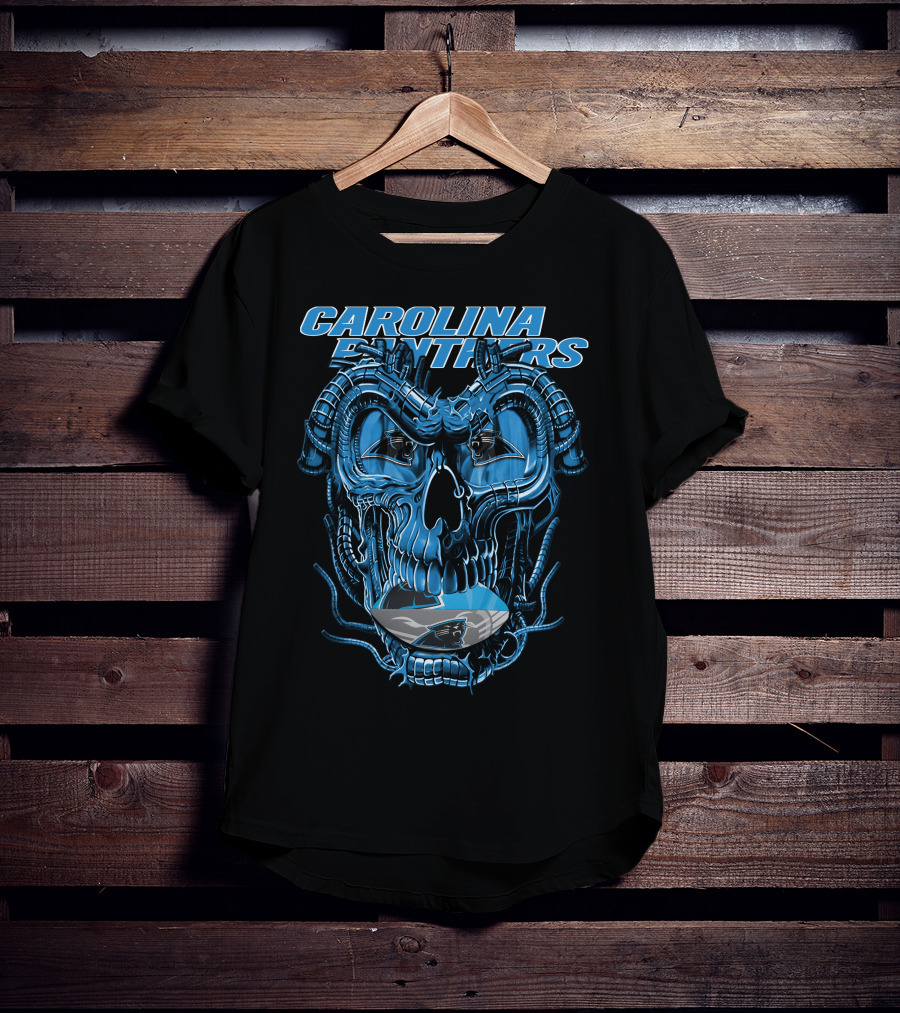 CAROLINA PANTHERS Dragonskull Robot-Themed Panther T-Shirt