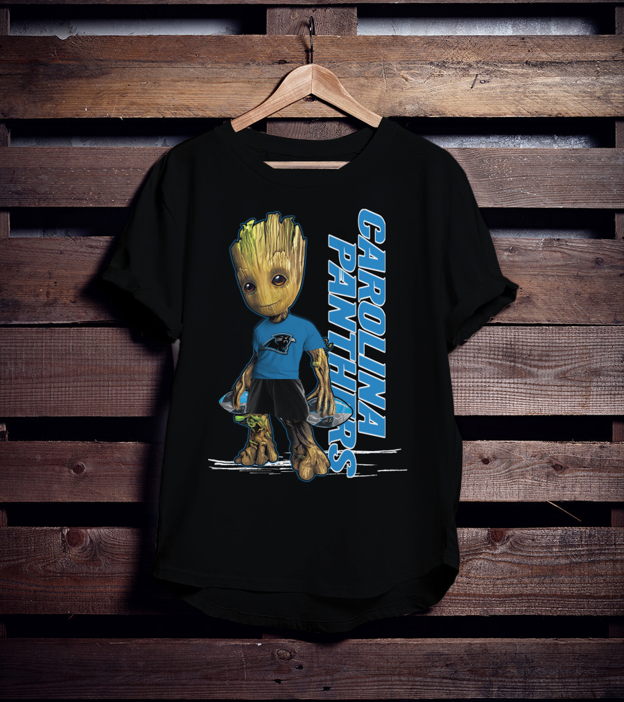 Groot Carolina Panthers Guardians Of The Galaxy Crossover T-Shirt