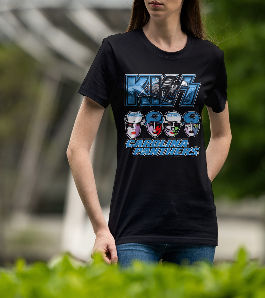 Kiss Carolina Panthers Face Paint Hats Nfl Team T-Shirt