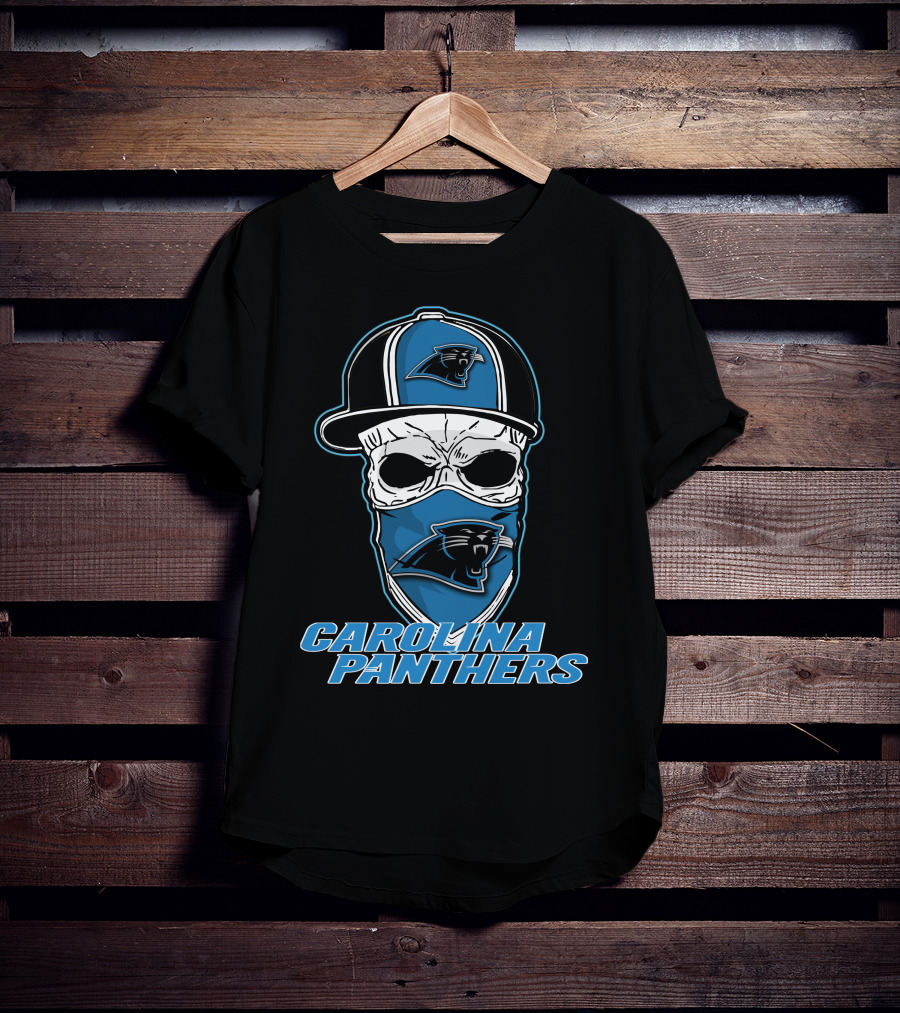 Carolina Panthers Skull Hat Fan T-Shirt