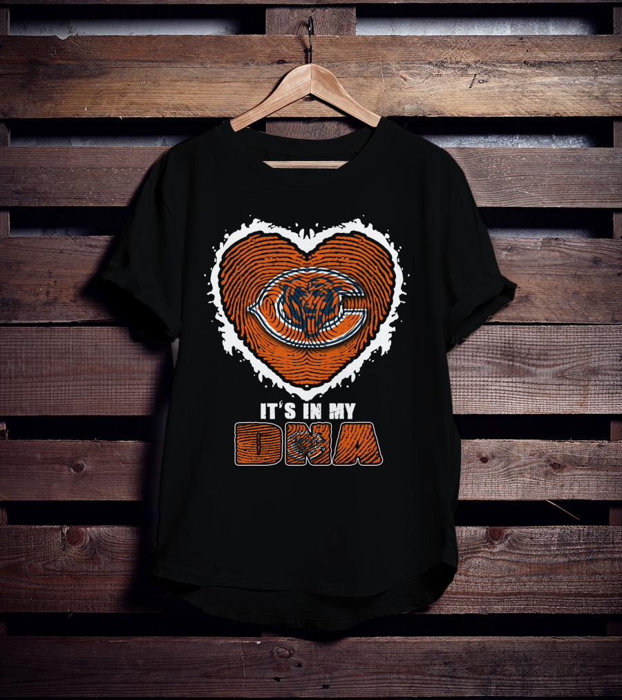 It's In My Dna Chicago Bears Heart Thumbprint T-Shirt